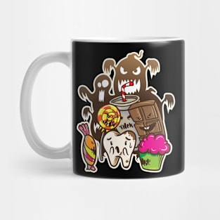 Tooth Enemies Funny scary molar Mug